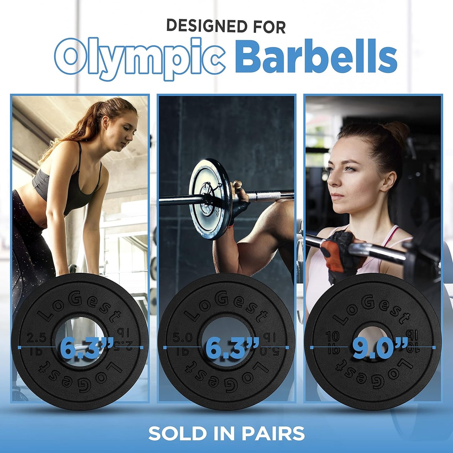 Pair Olympic Plates - Barbell Weights Set of 2 Weight Plates for Olympic Bars Perfect for Strength Training Plates Exercise Balance Increase Available in 2.5LB 5LB 10LB Weight Plate